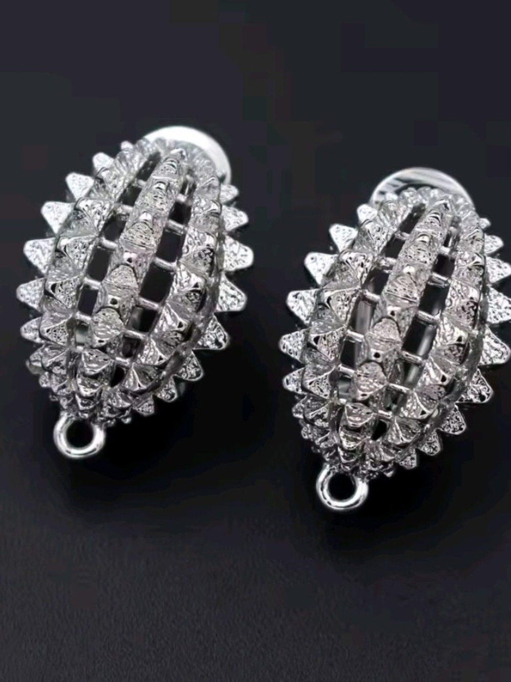 Sterling Silver Pavé Clip-On Earrings in Silver